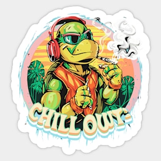 Oceanic Rhythms: The Hip-Hop Turtle Edition Sticker